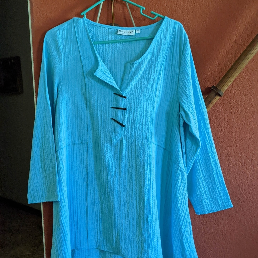 Long sleeve blue shirt size medium.